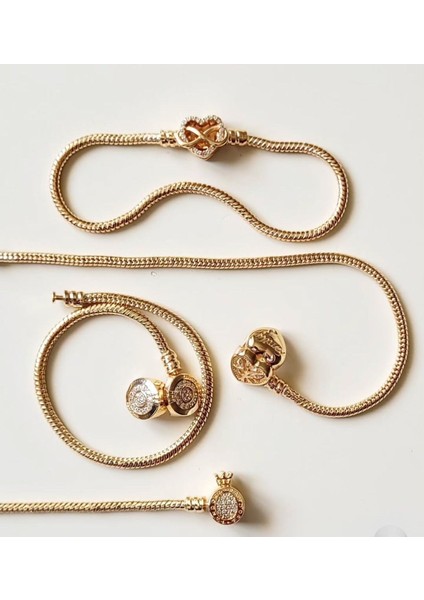 Rose Gold Yuvarlak Detay Çelik Bileklik