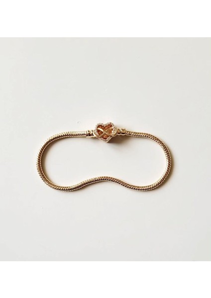 Rose Gold Sonsuz Kalp Detay Çelik Bileklik