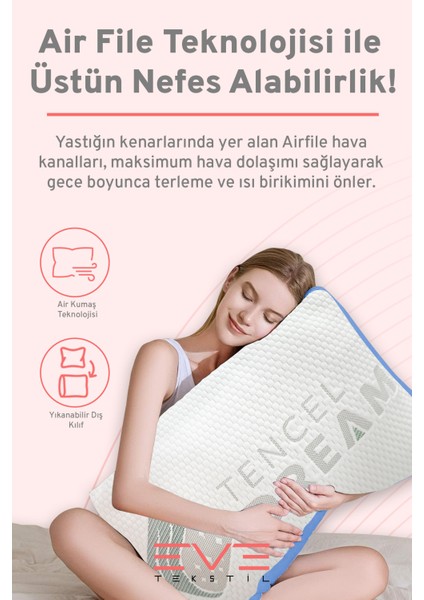 Air File Kumaşlı Visco Dream Hava Alabilen Ortopedik Yastık indirimleri