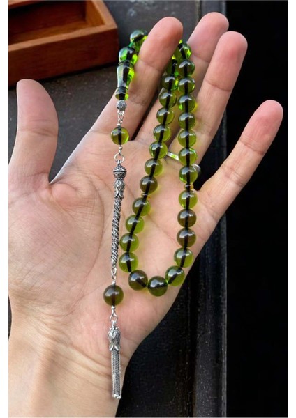 Sertifikalı 925 Ayar Gümüş Püsküllü Premium Üst Kalite Ateş Kehribar Tesbih Kutu Yazılı Babalar Günü indirimleri