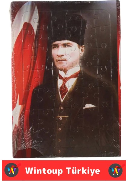 Premium Eğitici Eğlenceli El-Göz Koordinasyonu Motor Becerisi Geliştiren 42 Parça Puzzle Atatürk fırsatları