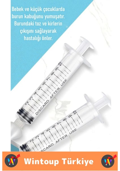 Premium Bebek Burun Şırıngası Burun Temizleme Kiti Silikon Uçlu Burun Nazal Yıkama Aspiratörü 4 Adet