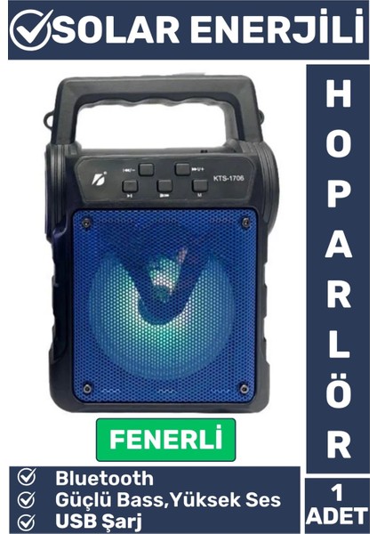 Premium Kompakt Yüksek Ses Güçlü Bass Fenerli Kamp Piknik Usb/solar Enerjili Bluetooth Hoparlör