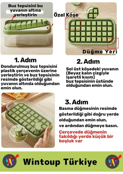 Premium Yeni Nesil Kompakt Pratik Buz Küpü Çıkarma Soğuk Içecek Kokteyl 32 Yuvalı Düğmeli Buz Kalıbı fiyatları