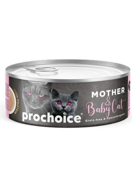 Prochoice 80 gr x 12 Adet Mother - Baby Mousse, Anne Kediler ve Yavruları Için Tavuklu Mus Inslm