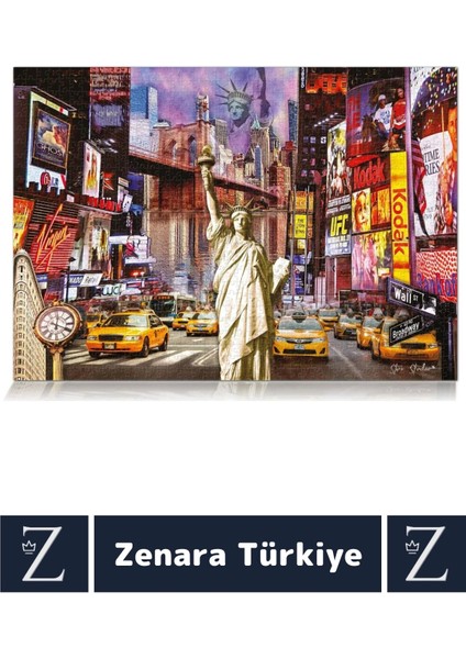 Premium Eğlenceli Eğitici Görsel Algı Problem Çözme Becerisi Puzzle 1000 Parça Newyork