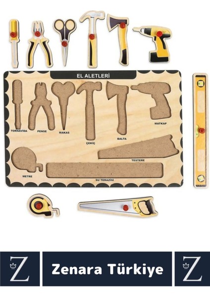 Premium Eğlenceli Eğitici Görsel Algı Problem Çözme Becerisi Çocuk Bul Tak Puzzle Tamir El Aletleri