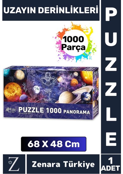 Premium Eğlenceli Eğitici Görsel Algı Problem Çözme Becerisi Puzzle 1000 Parça Uzayın Derinlikleri