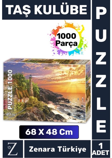 Premium Eğlenceli Eğitici Görsel Algı Problem Çözme Becerisi Puzzle 1000 Parça Taş Kulübe