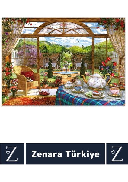 Premium Eğlenceli Eğitici Görsel Algı Problem Çözme Becerisi Puzzle 1000 Parça Kış Bahçesi