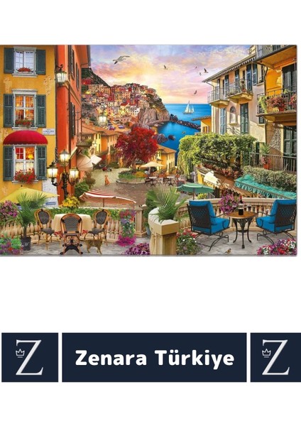 Premium Eğlenceli Eğitici Görsel Algı Problem Çözme Becerisi Puzzle 1000PARÇA Italya'da Gün Batarken
