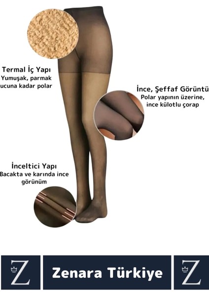 Toparlayıcı Korse Etkili Dayanıklı Esnek Sıcak Tutan Termal Peluş Içli Ten Görünümlü Tayt Çorap fiyatları