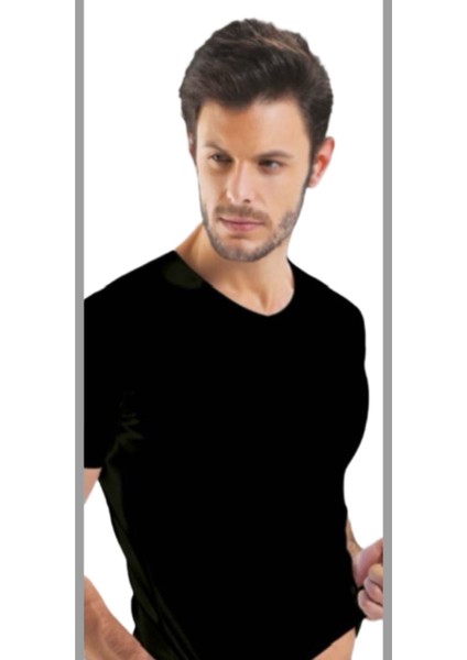 Hmd 452 6ıllı Modal V Yaka Yarım Kolu Modal Fanelle