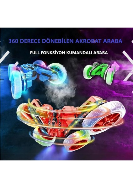 Buharlı Sprey Atan Uzaktan Kumandalı Full Fonksiyon Şarjlı Işıklı 360 Duman Püskürten Akrobat Araba fiyatları