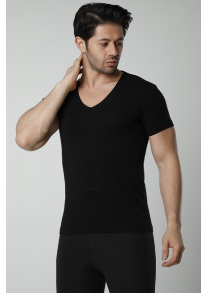 Hmd 712 6ıllı Derin V Yaka Lıkrallı Yarım Kolu Fanelle modelleri