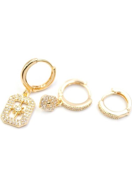 3'lü Kutup Yıldızı Küpe - Altın