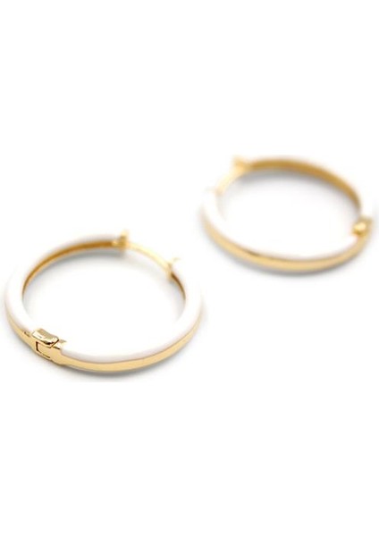 Mineli Halka Küpe - Beyaz fiyatları