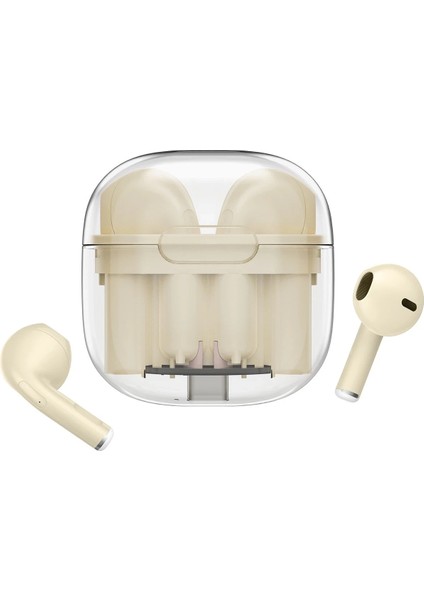 Ls-09 Bluetooth 5.3 Tws Kablosuz AirPods Kulaklık - Krem Inslm