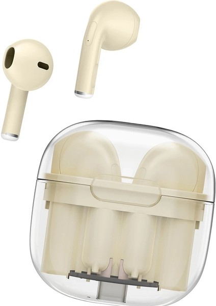 Ls-09 Bluetooth 5.3 Tws Kablosuz AirPods Kulaklık - Krem Inslm