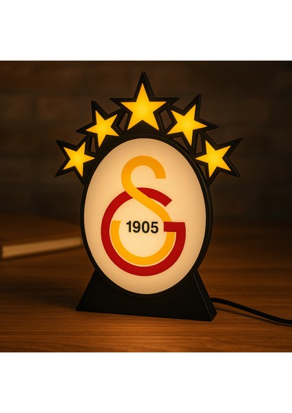 Galatasaray Gs 5 Yıldız Masa ve Duvar Lambası