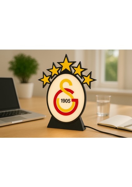 Galatasaray Gs 5 Yıldız Masa ve Duvar Lambası