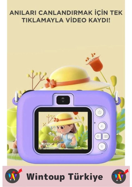 Premium 1080P Hd Video Kayıt Ön Arka Çekim Filtre 5 Oyun Mini Çocuk Kamera Dijital Fotoğraf Makinesi modelleri