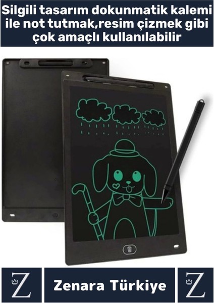 Premium Dijital Silgili Kalemli Çocuk Eğitim Tableti Grafik Ders Not Ödev Resim LCD Writing Tablet