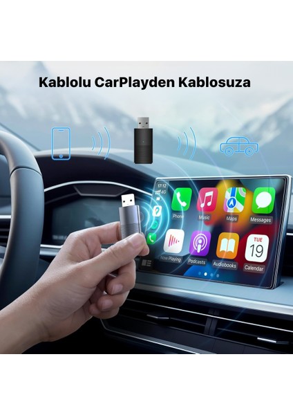 2in1 Kablosuz Apple Carplay & Android Auto Adaptörü Tak Çalıştır Modu