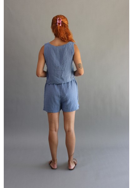 Müslin Düğmeli Şort fırsatları