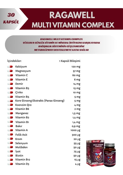 Multı Vıtamın Comlex 30 Kapsül