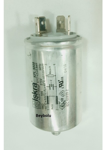 Arçelik Uyumlu Metal Tip Parazit Filtresi Kondansatör 16 Amper 275 V