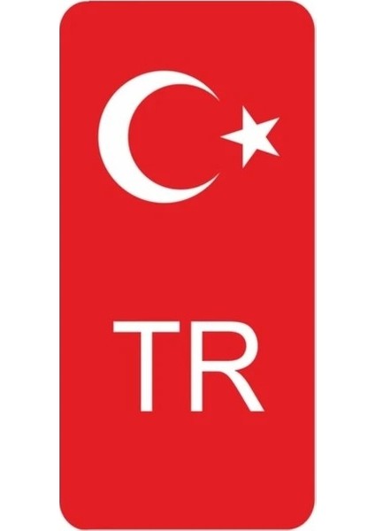 Isuzu Npr Uyumlu Plaka Tr Damla Etiket Türk Bayrağı 2'li / Tr Damla Sticker Su Geçirmez Solmaz 40 x 95 mm