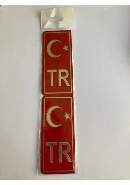 Isuzu Npr Uyumlu Plaka Tr Damla Etiket Türk Bayrağı 2'li / Tr Damla Sticker Su Geçirmez Solmaz 40 x 95 mm