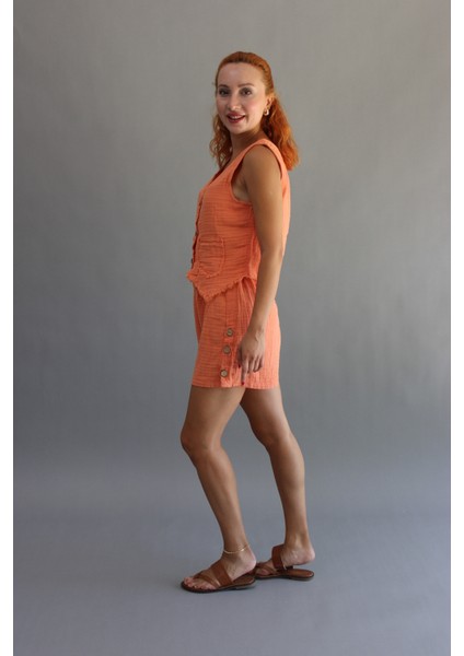 Müslin Düğmeli Yelek modelleri