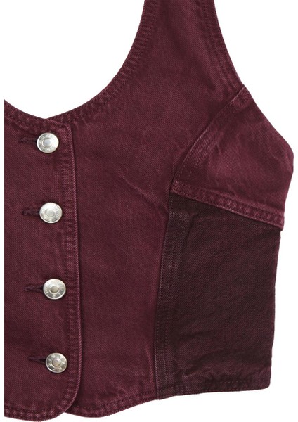 %100 Pamuk Denim Üst