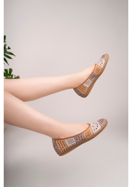 Kadın Hakiki Deri Taş Mix Comfort Babet modelleri