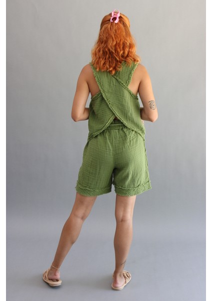 Müslin Saçaklı Şort fırsatları