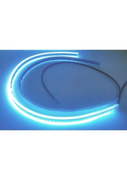 Proton 315 Uyumlu Far Üstü Kayar LED Selamlamalı Sinyalli 60 cm Beyaz ve Turuncu Renk
