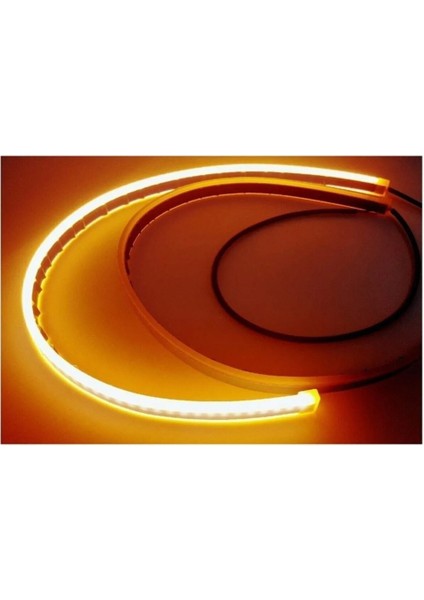 Proton 315 Uyumlu Far Üstü Kayar LED Selamlamalı Sinyalli 60 cm Beyaz ve Turuncu Renk