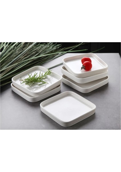 6 Adet Kare Tabak 14X14X1,9 cm