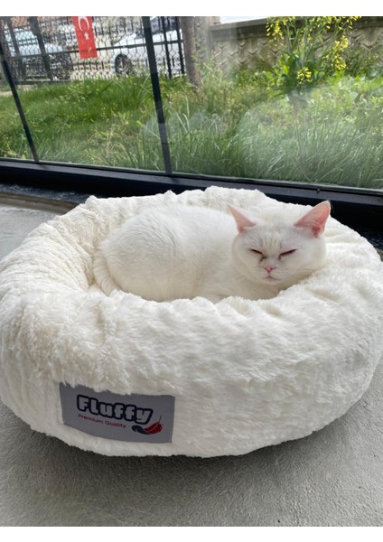 Fluffy Peluş Kedi Köpek Yatağı - Renk: Pembe