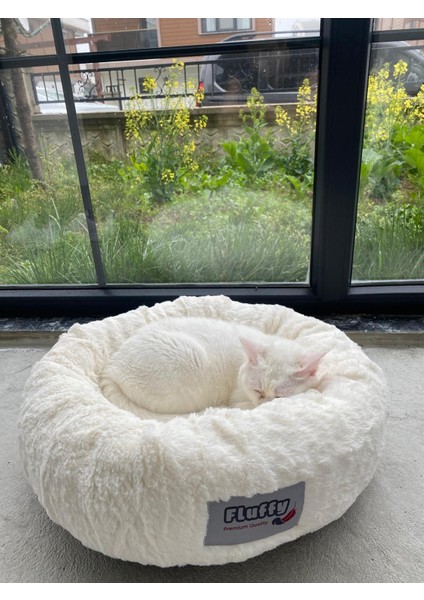 Fluffy Peluş Kedi Köpek Yatağı - Renk: Pembe