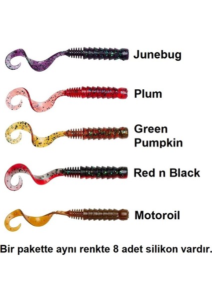 Pro Grub 5cm 0.8gr Lrf Silikon Yem (8'li Paket) Iğnesiz