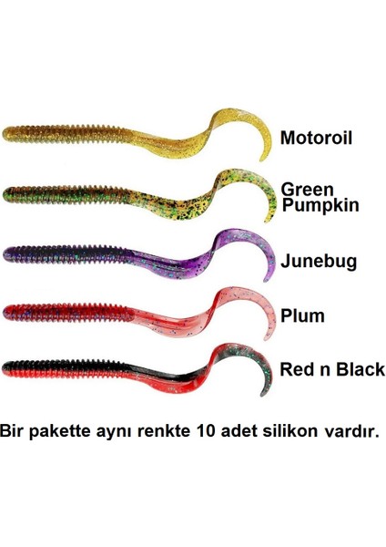 Rib Worm 9cm 3gr Silikon Yem (10'lu Paket) İğnesiz