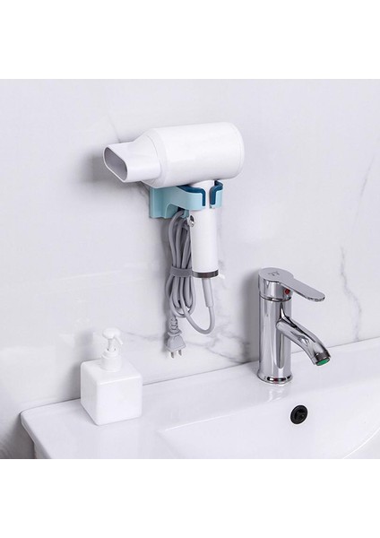 Saç Kurutma Makinesi Tutucu Pratik Yapışma Mavi 721761