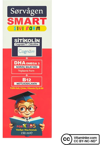 Smart Kids Sitikolin Dha Omega 3 ve B12 150 ml