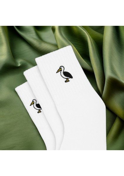 6 Çiftli Ananas ve Pelikan Desenli Renkli Unisex Bilek Çorap Seti – Yumuşak Pamuklu Kumaş