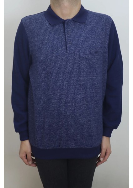 Fistan Store Erkek Desenli Klasik Kesim Rahat Kalıp Polo Yaka Selanik Tek Cepli Kışlık Kazak