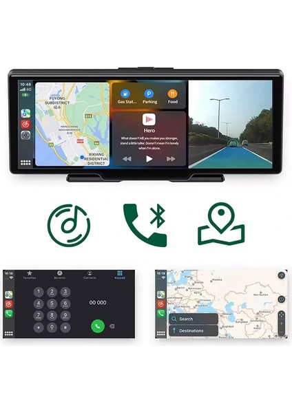 Carplay ve Android Auto Destekli Çift Kameralı Araç Içi Monitör Araç Içi Multimedia Oynatıcı
