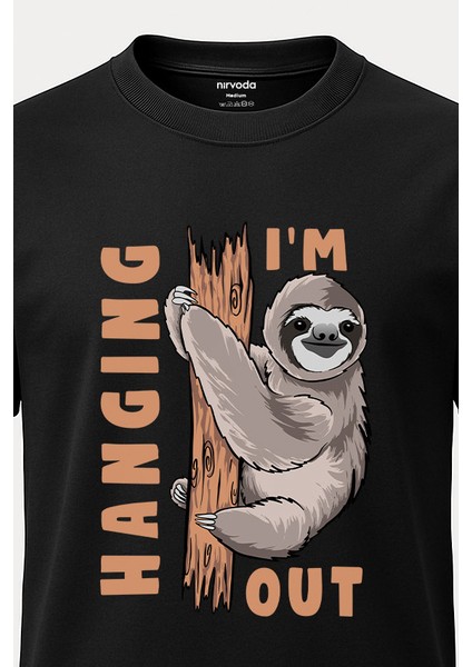 Tembel Hayvan Baskılı Tişört - Uzun T-Shirt fırsatları